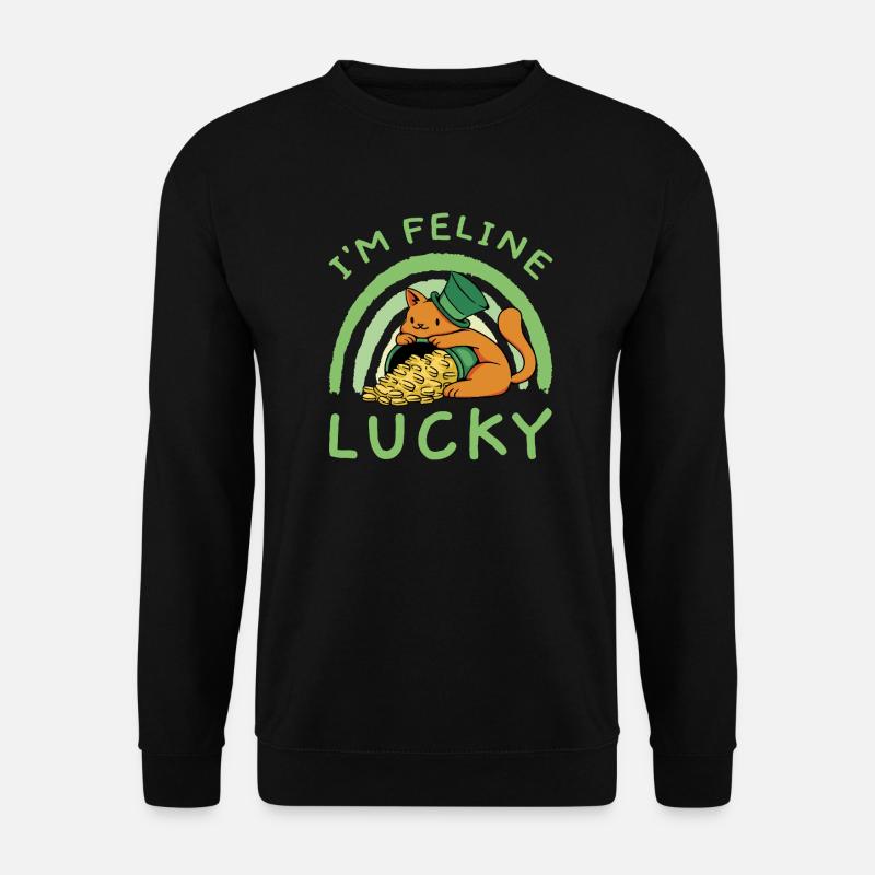 Saint-Patrick Chat heureux Kitty Chaton - Sweat-shirt Unisexe - noir