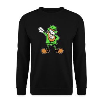 Danse du dabbing du lutin de la Saint-Patrick - Sweat-shirt Unisexe - noir - Devant - Alina (178cm) & Michal (187cm)