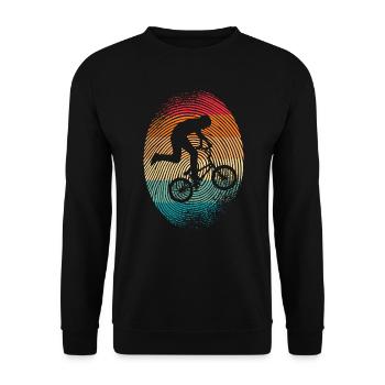 BMX Vélo Empreinte digitale Vélo BMX - Sweat-shirt Unisexe - noir - Devant - Alina (178cm) & Michal (187cm)
