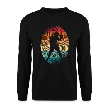 Boxing Boxing Fingerprint Boxer - Unisex Sweatshirt - black - Front - Alina (178cm) & Michal (187cm)