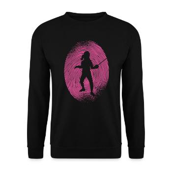 escrimeur empreinte digitale clôture clôture - Sweat-shirt Unisexe - noir - Devant - Alina (178cm) & Michal (187cm)