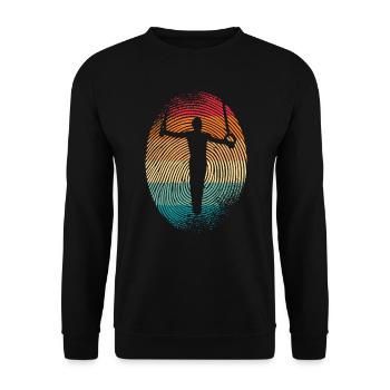 Gymnastics Gymnastics Ring Gymnastics Fingerprint Men - Unisex Sweatshirt - black - Front - Alina (178cm) & Michal (187cm)