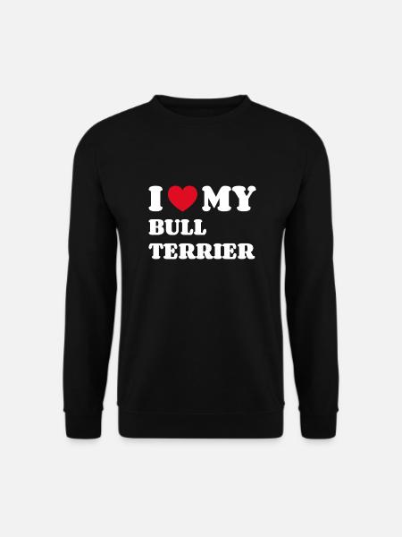 I Love My Bull Terrier Bullterrier Hundebesitzer - Unisex Pullover - Schwarz