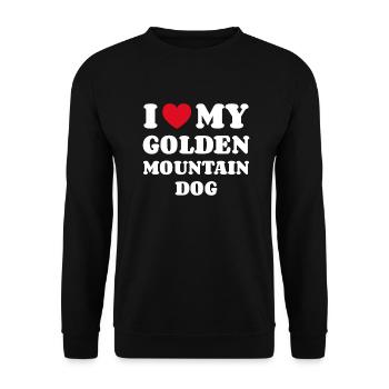 I Love My Golden Mountain Dog Hundebesitzer - Unisex Pullover - Schwarz - Vorne - Alina (178cm) & Michal (187cm)