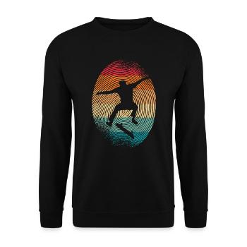 Skating Skateboard Skateboarder Fingerprint Skate - Unisex Sweatshirt - black - Front - Alina (178cm) & Michal (187cm)