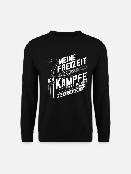 Feuerwehr Feuerwehrfrau 112 Feuer Freizeit - Unisex Pullover - Schwarz