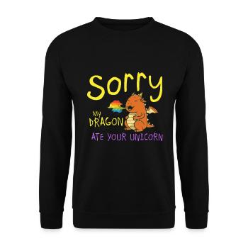 Unicorn Drache Mythologie Kindergeburtstag Märchen - Unisex Pullover - Schwarz - Vorne - Alina (178cm) & Michal (187cm)