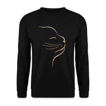 chat - Sweat-shirt Unisexe - noir - Devant - Alina (178cm) & Michal (187cm)