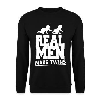 Real Men Make Twins - husband father twins - Unisex Sweatshirt - black - Front - Alina (178cm) & Michal (187cm)