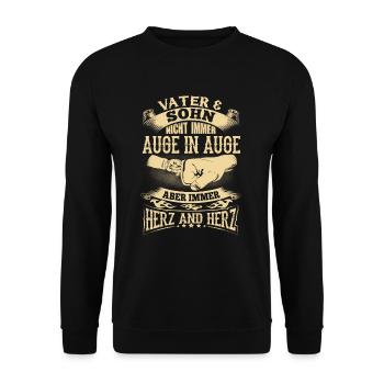 Father and son dad dad father's day partner look heart - Unisex Sweatshirt - black - Front - Alina (178cm) & Michal (187cm)