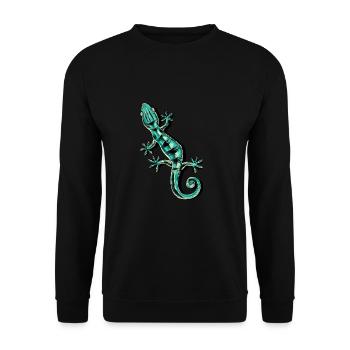 Gecko motifs Gekko gift idea Gecko lizard Asia - Unisex Sweatshirt - black - Front - Alina (178cm) & Michal (187cm)