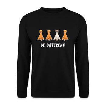 Be Different - Lama Saying - Sweet Lama Gift - Unisex Sweatshirt - black - Front - Alina (178cm) & Michal (187cm)