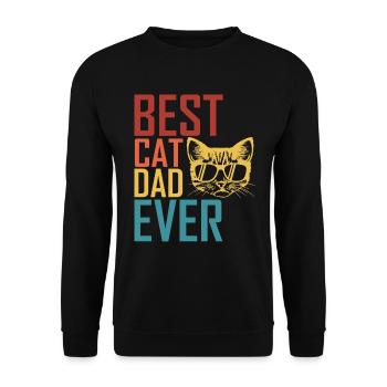 Best cat dad cat motif retro gift cat dad - Unisex Sweatshirt - black - Front - Alina (178cm) & Michal (187cm)