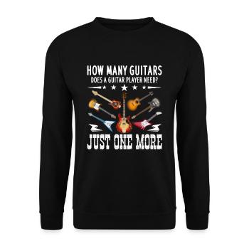 Lustiger Gitarren Spruch Gitarrenspieler Musiker G - Unisex Pullover - Schwarz - Vorne - Alina (178cm) & Michal (187cm)