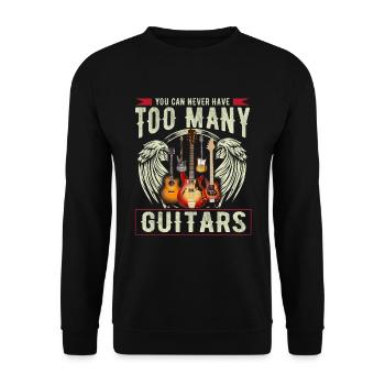 Lustiger Gitarren Spruch Gitarrenspieler Musiker G - Unisex Pullover - Schwarz - Vorne - Alina (178cm) & Michal (187cm)