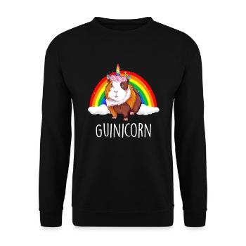 Cobaye Licorne Guinée Pig Guinicorn - Sweat-shirt Unisexe - noir - Devant - Alina (178cm) & Michal (187cm)