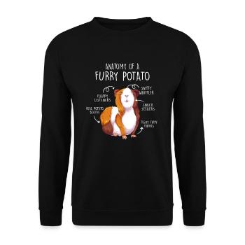 Anatomy Of A Furry Potato Guinée Pig Cobaye - Sweat-shirt Unisexe - noir - Devant - Alina (178cm) & Michal (187cm)