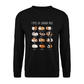 Espèces de cobayes Types Of Guinea Pigs - Sweat-shirt Unisexe - noir - Devant - Alina (178cm) & Michal (187cm)