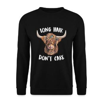 Long Hair Don’t Care Bulle Tête de taureau - Sweat-shirt Unisexe - noir - Devant - Alina (178cm) & Michal (187cm)