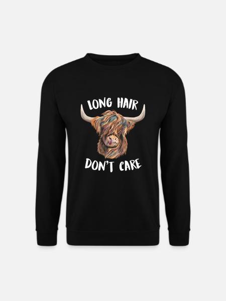 Long Hair Don’t Care Bulle Tête de taureau - Sweat-shirt Unisexe - noir