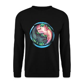 Axolotl Ying Yang - Unisex Sweatshirt - black - Front - Alina (178cm) & Michal (187cm)