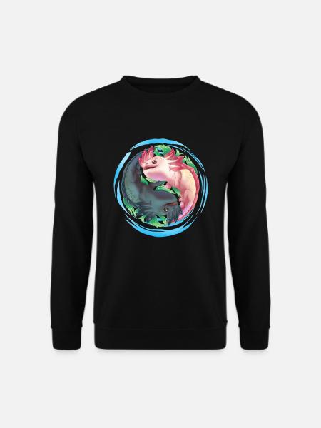 Axolotl Ying Yang - Unisex Sweatshirt - black