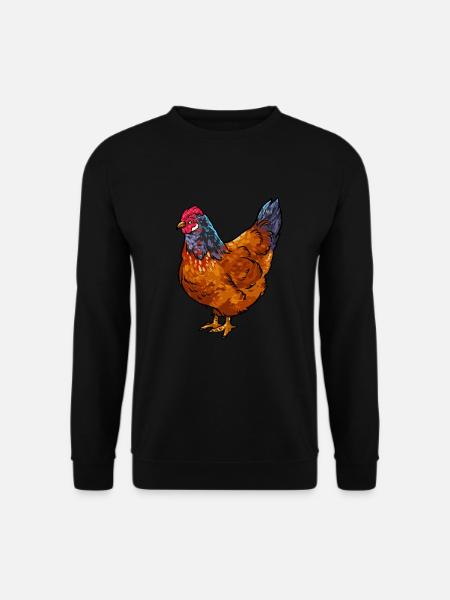 Vorwerk Hühner Hühnerart Bauer Landwirt Huhn Hahn - Unisex Pullover - Schwarz