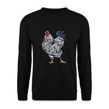 Wyandotten Poulets Type de poules fermiers - Sweat-shirt Unisexe - noir - Devant - Alina (178cm) & Michal (187cm)