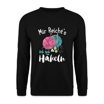 Mir Reicht's Ich geh Häckeln - Unisex Pullover - Schwarz - Vorne - Alina (178cm) & Michal (187cm)