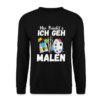 Mir Reicht's Ich geh Malen Lustiger Maler Spruch K - Unisex Pullover - Schwarz - Vorne - Alina (178cm) & Michal (187cm)