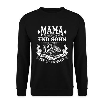 Mama Und Sohn Motive Partnerlook Mutter Muttertag - Unisex Pullover - Schwarz - Vorne - Alina (178cm) & Michal (187cm)