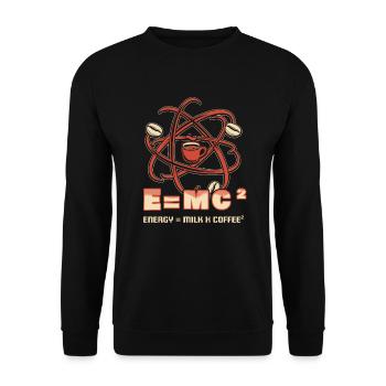 Energy = Milk x Coffee 2 Funny Physicist Coffee S - Unisex Pullover - Schwarz - Vorne - Alina (178cm) & Michal (187cm)