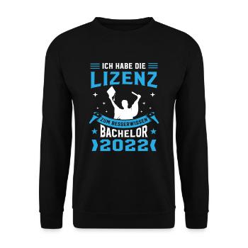 Ich Habe Die Lizenz Zum Besserwissen Abschluss Bac - Unisex Pullover - Schwarz - Vorne - Alina (178cm) & Michal (187cm)