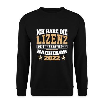 Ich Habe Die Lizenz Zum Besserwissen Abschluss Bac - Unisex Pullover - Schwarz - Vorne - Alina (178cm) & Michal (187cm)