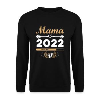 Mama 2022 Laden Mutter Muttertag Werdende Mama Loa - Unisex Pullover - Schwarz - Vorne - Alina (178cm) & Michal (187cm)