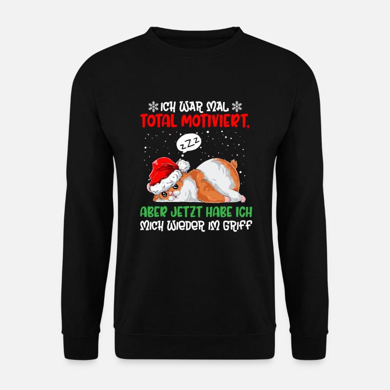 Ich War Mal Total Motiviert Weihnachten Hamster - Unisex Pullover - Schwarz