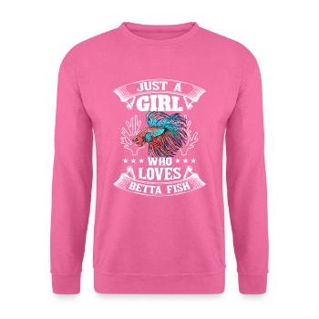 Just A Girl Who Loves Betta Fish Siamesischer Kamp - Unisex Pullover - Pink - Vorne
