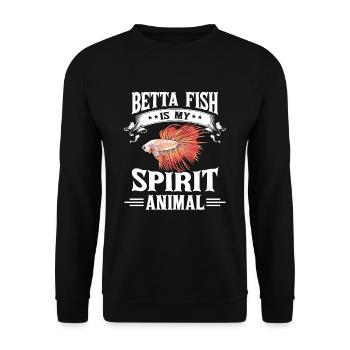 Betta Fish Is My Spirit Animal Siamesischer Kampff - Unisex Pullover - Schwarz - Vorne - Alina (178cm) & Michal (187cm)