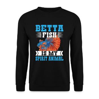Betta Fish Is My Spirit Animal Siamesischer Kampff - Unisex Pullover - Schwarz - Vorne - Alina (178cm) & Michal (187cm)
