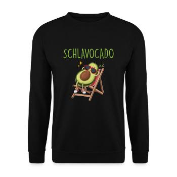 Schlavocado Avocado Schlafshirt Schlafanzug Schlaf - Unisex Pullover - Schwarz - Vorne - Alina (178cm) & Michal (187cm)