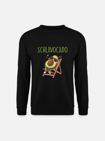 Schlavocado Avocado Schlafshirt Schlafanzug Schlaf - Unisex Pullover - Schwarz