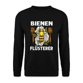 Bienen-Flüsterer Imkerei Imker Bienenzüchter - Unisex Pullover - Schwarz - Vorne - Alina (178cm) & Michal (187cm)