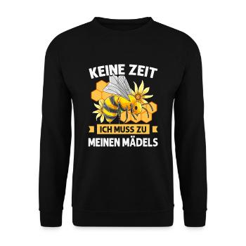 Keine Zeit Ich Muss Zu Meinen Mädels Imkerei Imker - Unisex Pullover - Schwarz - Vorne - Alina (178cm) & Michal (187cm)