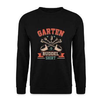 Garten Buddel Shirt Vintage Gartenarbeit Retro Gär - Unisex Pullover - Schwarz - Vorne - Alina (178cm) & Michal (187cm)
