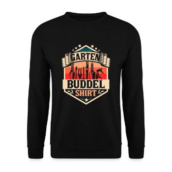 Garten Buddel Shirt Vintage Gartenarbeit Retro Gär - Unisex Pullover - Schwarz - Vorne - Alina (178cm) & Michal (187cm)