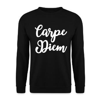 Carpe Diem Latin Seize the day - Unisex Sweatshirt - black - Front - Alina (178cm) & Michal (187cm)