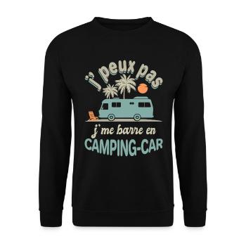 camping car je me barre en camping car humour - Sweat-shirt Unisexe - noir - Devant - Alina (178cm) & Michal (187cm)