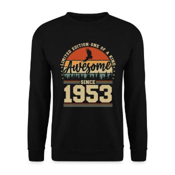 Vintage 1953 Birthday - Awesome since 1953 - Unisex Sweatshirt - black - Front - Alina (178cm) & Michal (187cm)