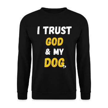 Hund Pfote Hundeliebe Herz Vertrauen Hundebesitzer - Unisex Pullover - Schwarz - Vorne - Alina (178cm) & Michal (187cm)