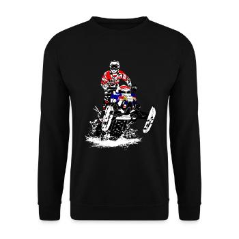 Snowmobil - snowmobile - snowmobile - Unisex Sweatshirt - black - Front - Alina (178cm) & Michal (187cm)